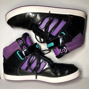 RESERVED Adidas Purple and Black High Tops